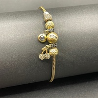 Ladies 18ct Yellow Gold Palma Link Bead Bracelet