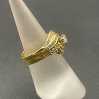 Ladies 18ct Yellow Gold 2 Ring Set Diamond Rings