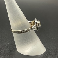 Ladies 14ct White Gold Natural Diamond Halo Ring