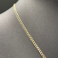 Ladies 10ct Yellow Gold Curb Link Necklace & Crown Pendant
