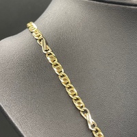 Unisex 18ct Yellow Gold Double Link Birdseye & Figure 8 Link Necklace