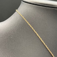Ladies 14ct Yellow Gold Fancy Link Chain & Diamond Pendant