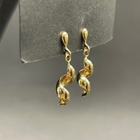 Ladies 18ct Yellow Gold Spiral Link Dangle Earrings