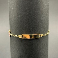 Child's 18ct Yellow Gold Belcher Link ID Bracelet