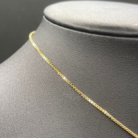 Unisex 14ct Yellow Gold Box Link Chain & Crucifix Pendant