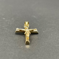 Unisex 14ct Yellow Gold Crucifix Cross Pendant