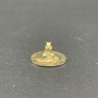 Unisex 14ct Yellow Gold Round Religious Pendant