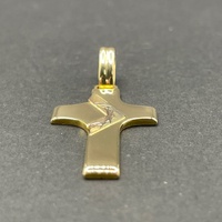 Unisex 18ct Yellow Gold Cross Pendant