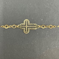 Child's 18ct Yellow Gold Anchor Link Religious Bracelet