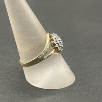 Ladies 9ct Yellow Gold Diamond Cluster Ring