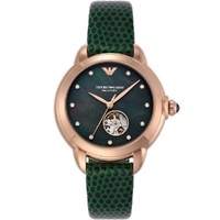 Emporio Armani Mia Automatic Ladies Watch AR60073 Green Leather Strap