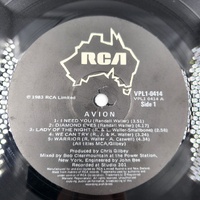 AVION 1983 Self Titled LP Australian Pop Rock AOR RCA VPL1-0414 Vinyl
