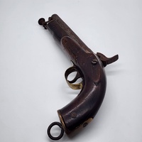 Antique 19th Century Percussion Pistol Curved Grip Uncertified