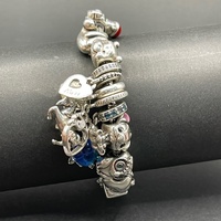 Ladies 925 Sterling Silver Pandora Snake Link Charm Bracelet