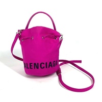 Balenciaga 619458 Pink Nylon 2 Way Bucket Bag Drawstring with Dust Bag