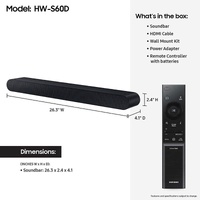 Samsung HW-S60D/XY 5.0 Channel All in One Soundbar Black Dolby Atmos