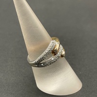 Ladies 9ct Two Tone Gold Diamond Ring