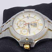 Seiko Coutura Kinetic Perpetual Calendar Two Tone Stainless Steel Mens Watch