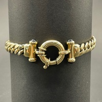 Large View Mens 9ct Yellow Gold Curb Link Bracelet