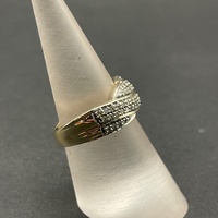 Ladies 9ct Yellow Gold Diamond Cluster Ring