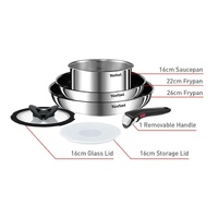 Tefal Ingenio Emotion 6 Pc Stainless Steel Non Stick Cookware Set