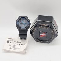 Casio G-Shock GA-100-1A2 Blue Analog Digital Mens Watch Black Resin