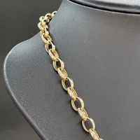 Ladies 9ct Yellow Gold Oval Belcher Link Necklace
