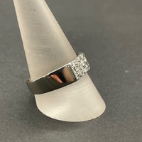 Mens 9ct White Gold Diamond Ring
