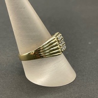 Large View Mens 9ct Yellow Gold Cubic Zirconia Ring