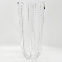 Bohemia Crystal Glass Vase Czech Republic Clear Cut Glass Elegant Decor