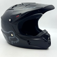 Fox V1 Pilot Youth Motocross Helmet Matte Black YM 49-50cm with Dust Bag