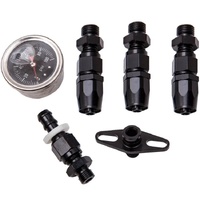 Adjustable High Pressure Fuel Regulator Kit with Gauge 100PSI Nylon Braided
