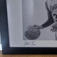 Large View Magic Johnson LA Lakers Wings Tribute Framed Memorabilia 93cm x 40cm