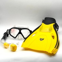 Tahwalhi Adult Tide Dive Set Men US 4.5-8.5 Snorkel Mask Fins Bag