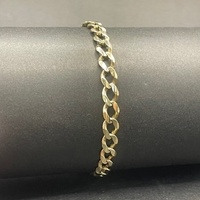 Unisex 9ct Yellow Gold Curb Link Bracelet