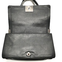 Large View Chanel Arabesque Boy Flap Embossed Calfskin Medium Bag Silver Hardware