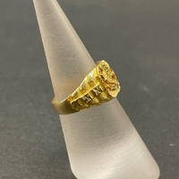 Mens 21ct Yellow Gold Dragon Ring