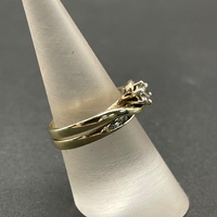 Ladies 9ct Yellow Gold Diamond Ring Set