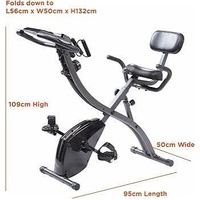 Slim Cycle 2 in 1 Foldable Exercise Bike Home Gym Upright Recumbent