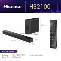 Hisense HS2100 2.1 Soundbar with Wireless Subwoofer 240W DTS Virtual X
