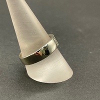 Mens 9ct White Gold Diamond Ring Band