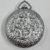 Ladies Lucerne Swiss Made Pocket Watch Silver Tone Vintage Ornate Design