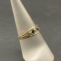 Ladies 9ct Yellow Gold Blue Sapphire Ring
