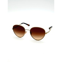 Large View Coach Sunglasses HC7114 L1148 900574 Light Gold Round with Brown Gradient Lenses