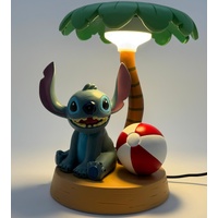Large View Disney Lilo & Stitch Beach Lamp Palm Tree Bedside Light Collectible