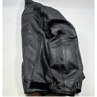 Torque Black Leather Motorcycle Jacket XXXL Biker Cruiser Touring