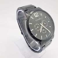 Large View Chisel Black Tone with Multifunction Dial Bracelet Men's Watch 5829276