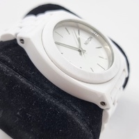Nixon The Ceramic Time Teller White Dial White Bracelet Ladies Watch