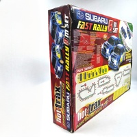 Hot Trax 1:32 RC Slot Car Racing Set Subaru Rally Cars 8m Track Lights