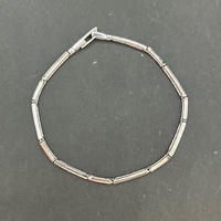 Ladies 18ct White Gold Fancy Bar Link Bracelet